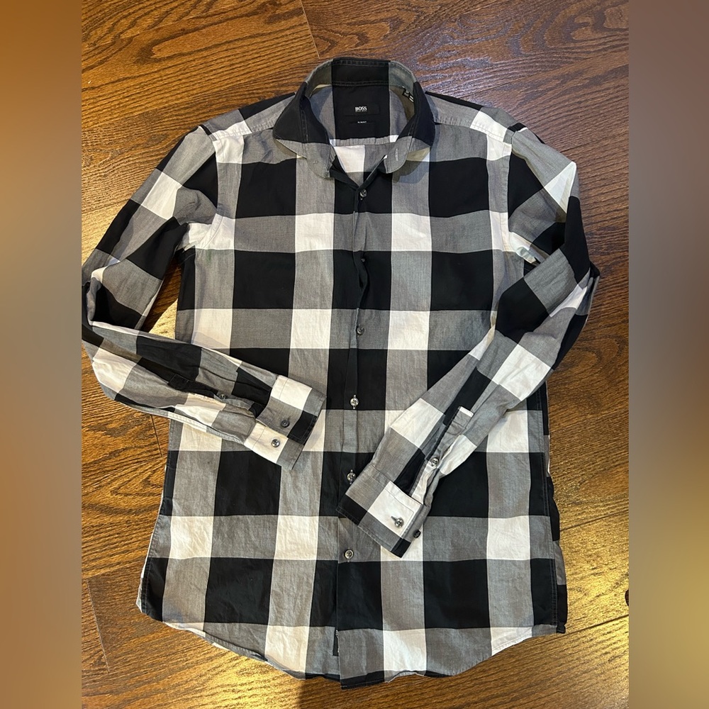 Hugo Boss slim fit dress shirt men size 39